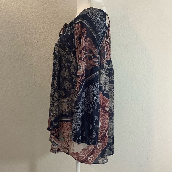 Vantarsi Boho floral flowy tunic top blouse 3X Plus - Picture 4 of 10